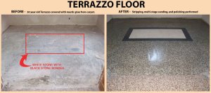 terrazzo floor before & after